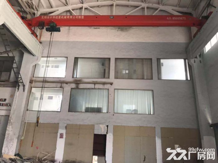 梅村1400平单层机械厂房、层高15米、一部5t行车、另有办公